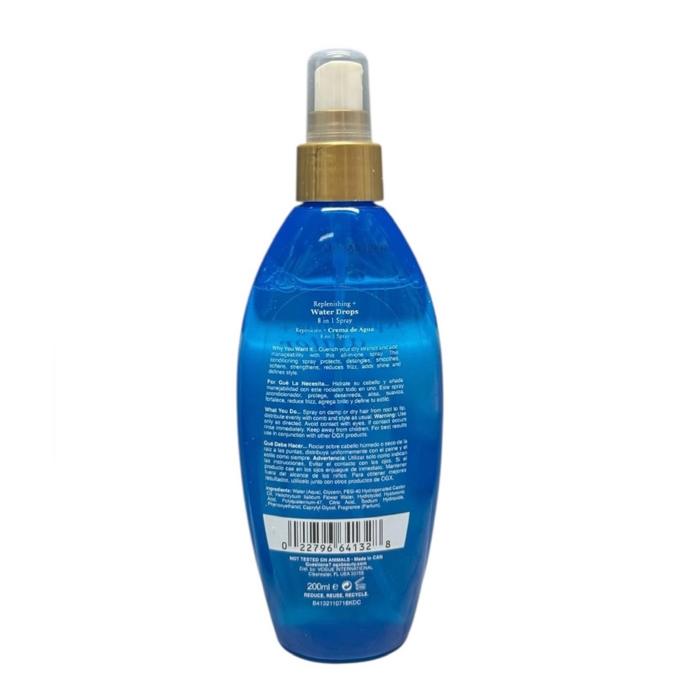 (2) New OGX Replenishing + Water Drops 8 in 1 Spray 6.8floz Original Formula - Picture 2 of 3